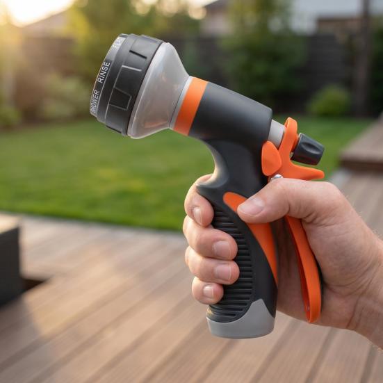 Garden Hose Nozzle, High Pressure Hose Nozzle, Heavy Duty Hand Sprayer, Adjustable Nozzle for Plants Watering Car Washing Sidewalk Cleaning