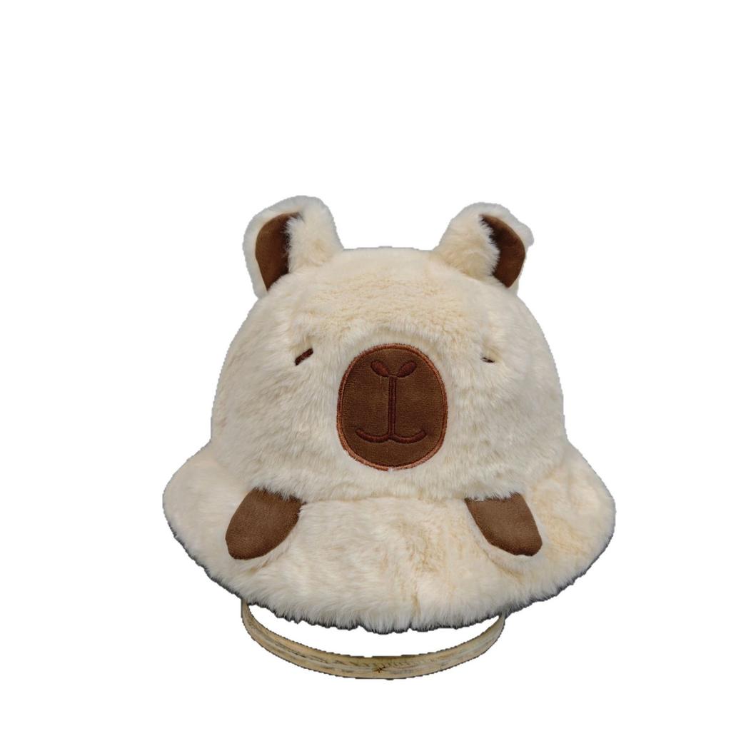 Children's adult parent-child hats winter cute cute kapibara plush ear hats thickened cold-proof boys