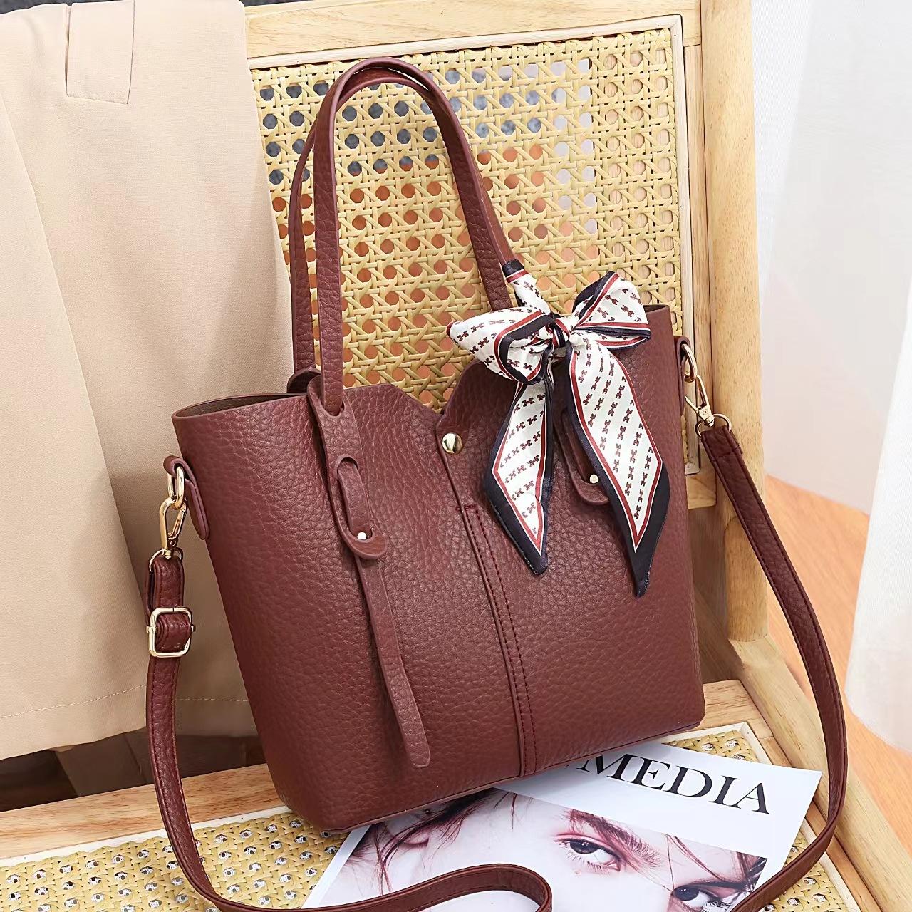 

New bag lychee pattern women s bag simple handbag texture messenger bag atmospheric bag 27*8*22 красный