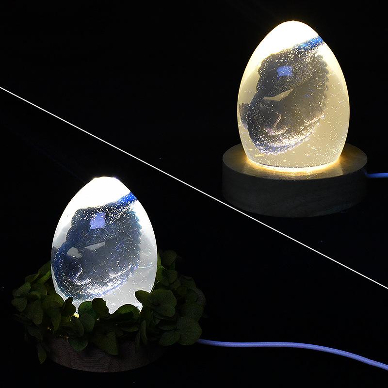 2Pcs 3D Dragon Egg Silicone Resin Casting Mold & Lamp Base, DIY Crystal Lava Dragon Egg Epoxy Mold Home Decoration