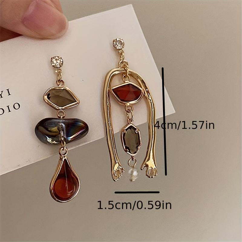 Elevate Your Style: Unique Asymmetrical Vintage Earrings - Abstract Art Inspired Perfect Gift For Art Lovers & Fashion Enthusiasts