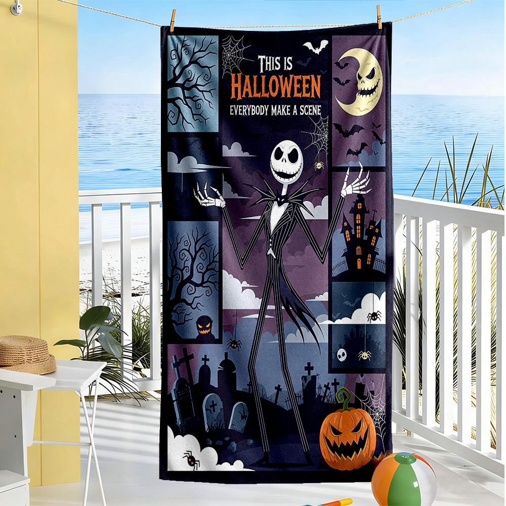 Christmas Nightmare Beach Towel Super Soft Microfiber Quickdry Fabric Comfortable Lightweight