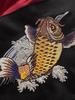 Herren Retro Baseballjacke mit Koi & Floralstickerei - Chinesischer Stil B002