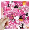50Pcs/Set Pink Halloween PET Stickers Waterproof DIY Fashion Doodle Decals Stickers