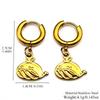 Cute Cartoon Whale Dangle Hoop Earrings For Women Men Stainless Steel Ocean Animal Drop Earring Daily Jewelry Accessory