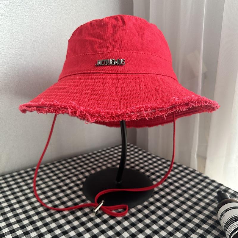 

Hat hyuna s same style washed raw edge large brim fisherman hat k-style japanese style face small basin hat One size fits all