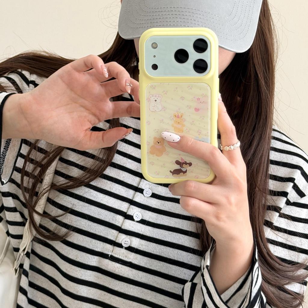 Cartoon Window Phone Case for iPhone 15/17/16 Pro Max - Anti-Fall Cover for Small Animals
