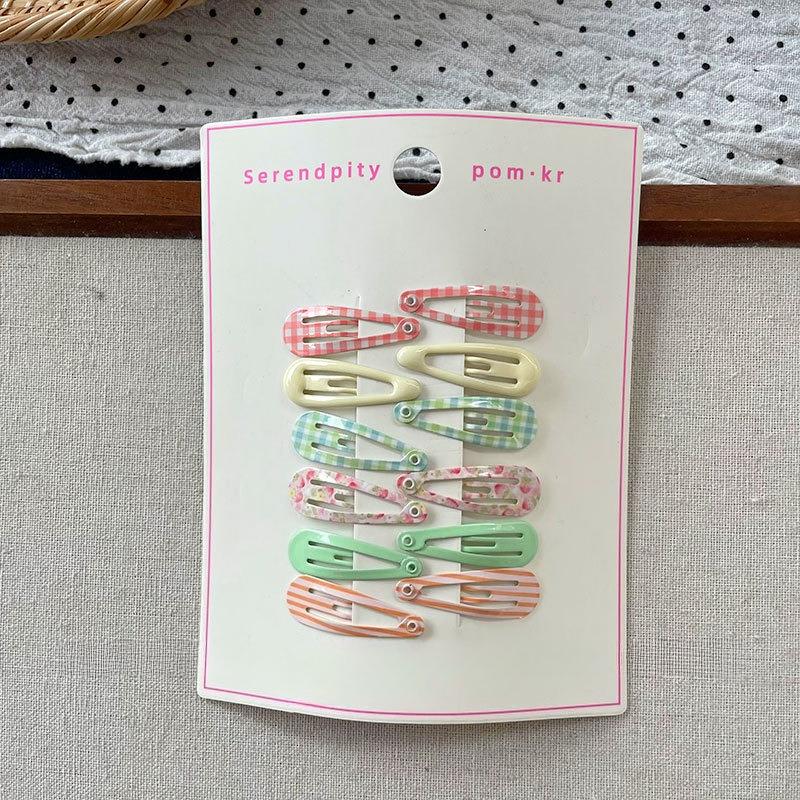 12Pcs Children Sweet Cute Colorful Water Drop Hair Side Clips Baby Girls Sweet Alloy Barrettes Hairpins Kids Hair Accessories