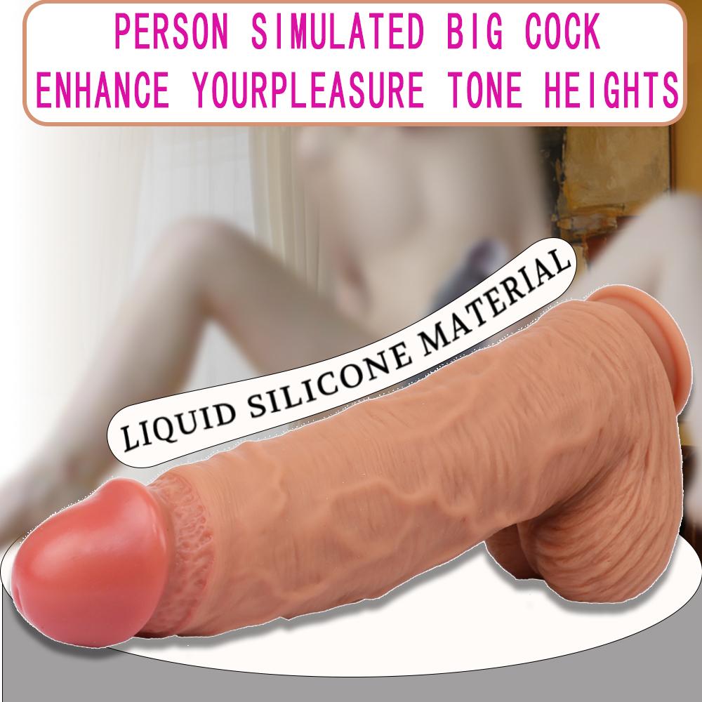 33CM Liquid Silicone Realistic Dildo Huge Thick Soft Penis Adult Sex Toy for Women