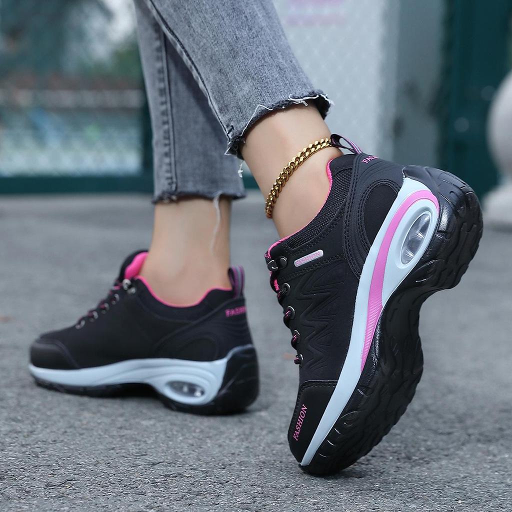 Women's Height-Boosting Non-Slip Hiking Shoes - Soft Sole, Thick Sole, Casual Autumn/Winter Travel Footwear