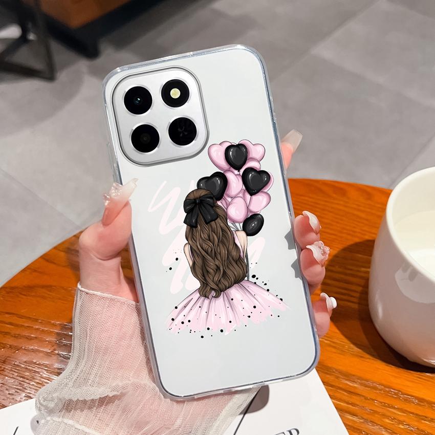 Für Huawei Honor X8a X7a X8c X6c 400 Pro Handyhüllen Niedliches Astronautenmuster Luxuriös Transparent Stoßfest Silikon Linsenschutzhülle Für Huawei Capa