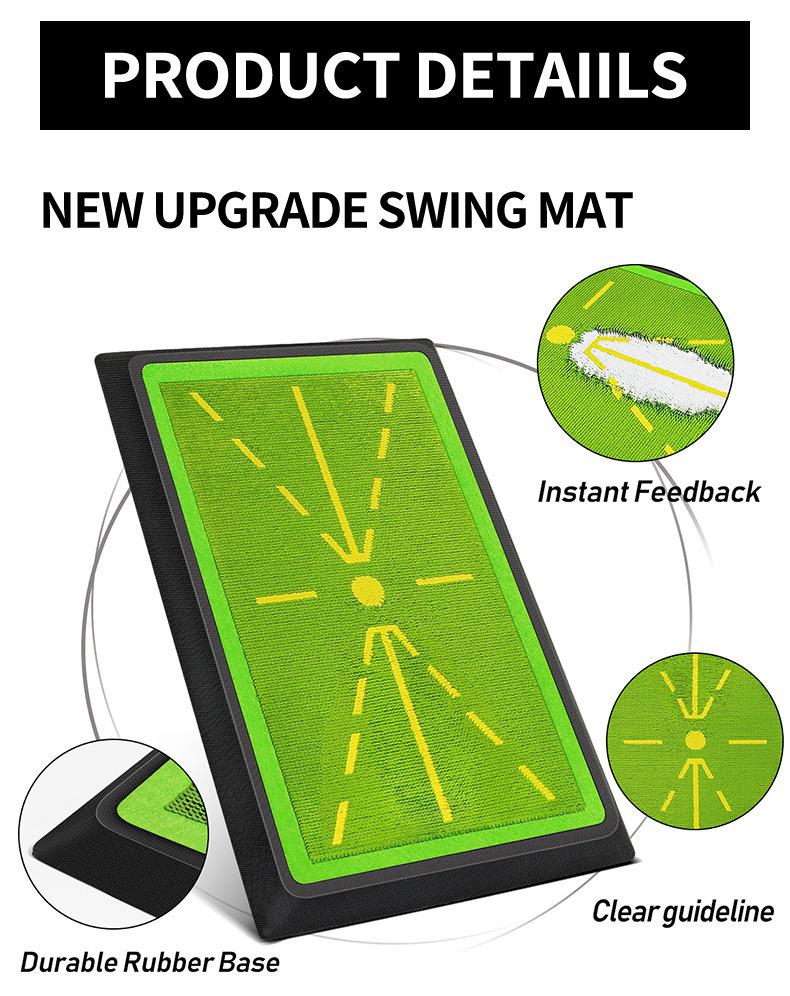 Golf Swing Practice Mat with Ball Trajectory Tracking for Indoor/Outdoor Use