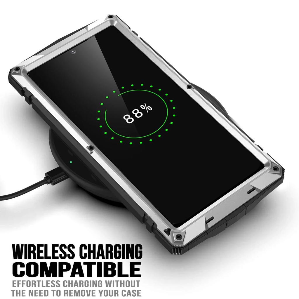Case for Samsung S26 S25 Edge S23 S24 S21 Ultra S20 Plus Heavy Duty Metal Aluminum Shockproof Cover Screen Protector Kickstand