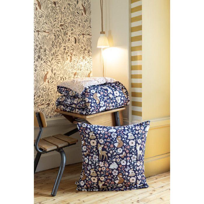 Duvet Set All Sizes "Enchanted Forest" Reversible 100% Cotton / 57 Threads/cm² - - Duvet Set 200 X 200 Cm + 2 Pillowcases