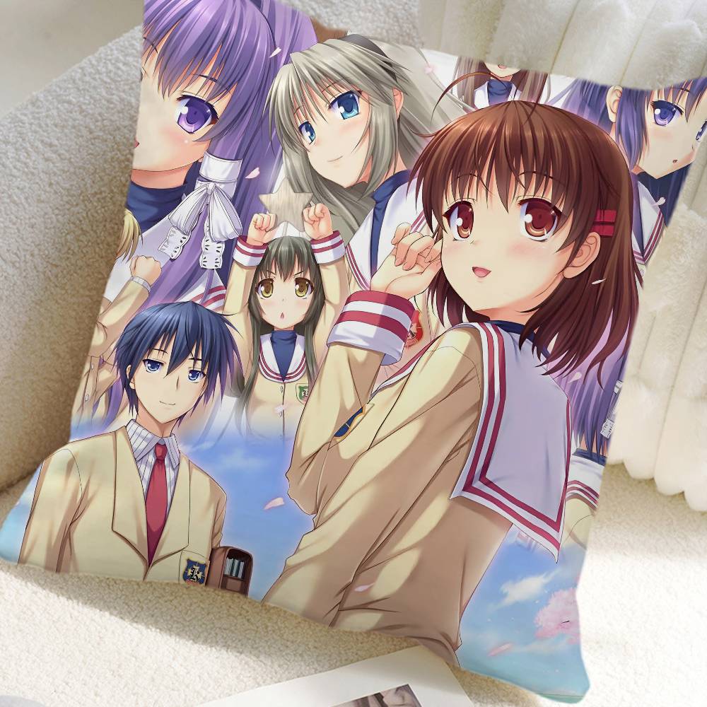 Clannad Anime Kuddöverdrag Fyrkantig Kudde Sovrum Soffa Fritid Komfortkudde Bil Heminredning