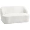 2-Sitzer-Sofa, geschwungenes Design, Polstersofa mit Fleecebezug, für Wohnzimmer, Schlafzimmer, Heimbüro, Cremeweiß