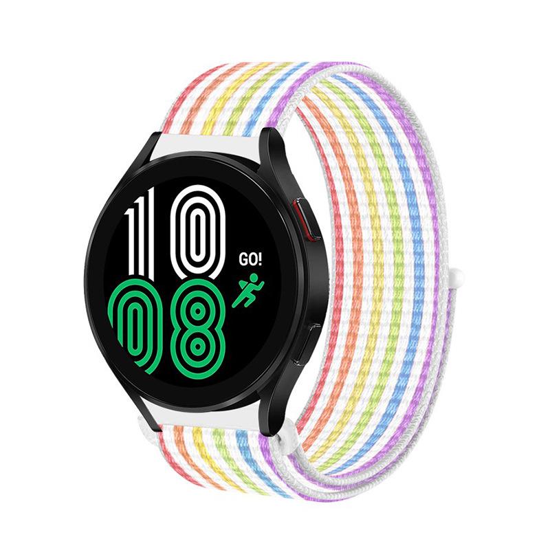Samsung Huawei Xiaomi Compatible 18-22mm Woven Nylon Solo Loop Velcro Smart Watch Strap