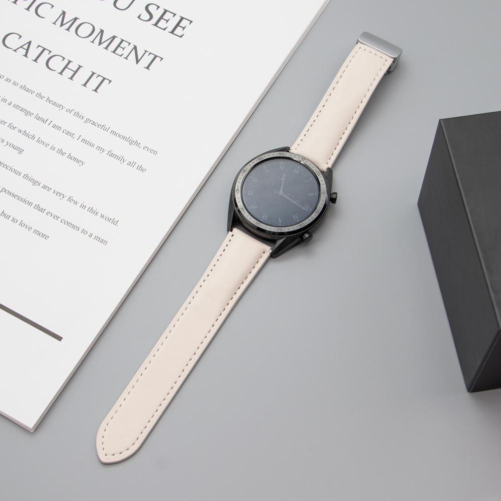 20mm Leather Strap for Samsung Galaxy Watch 6/5/4 44mm 40mm/5 Pro 45mm/Active 2/Leather Magnetic Buckle Band /Huawei Watch 42mm