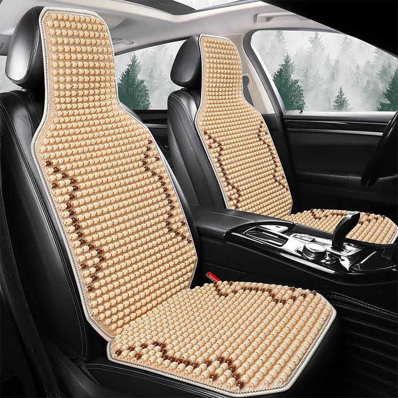 1 PEZZO Coprisedile Estivo Fresco Cuscino per Sedile Auto in Perline di Legno d'Acero Naturale Massaggio Traspirante Ambientale Impermeabile Tappetino per Sedile