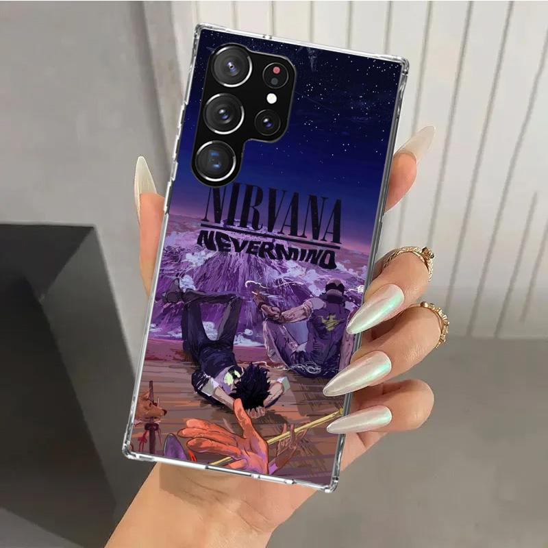Retro Sänger Kurt Cobain Handyhülle für Samsung Galaxy S26 S24 S23 Ultra S25 Edge S22 S21 Plus S20 FE + Weiche Druckschale Funda G
