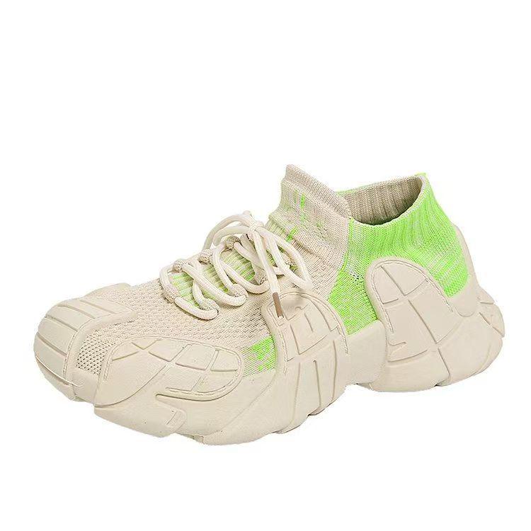 

Women s Breathable Sock Sneakers - 2025 New Non-Slip Thick Sole Casual Running Shoes 38