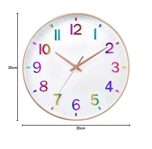 Ceas de perete scandinav cu gradient de culoare