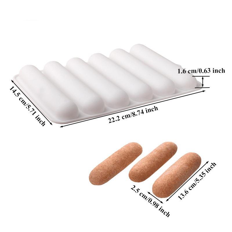 Chocolate Eclair Dessert Bakeware Long Strip Puffs Baking Mold Finger Shaped Puff Pastry Mold Kitchen Silicone Bakeware A7