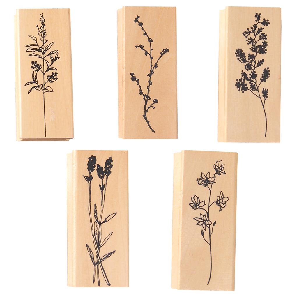 Vintage Grass Plants Stamp DIY Wooden Rubber Stamps for Scrapbooking