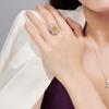 Radiant Goose Yellow Zircon Diamond Women's Ring with Colored Stones