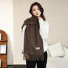 Winter wool simple and versatile scarf solid color women's autumn and winter warm fashion temperament wool shawl