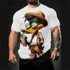 Fun Cartoon Duck Print Men's T-Shirt Casual Summer Casual Short Sleeve Pullover Fashion T-Shirts Outdoor Male Overszied Clothing