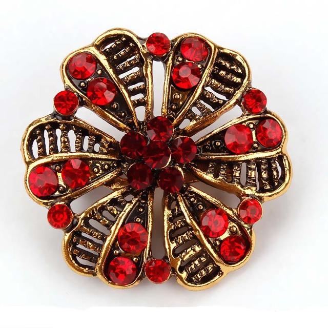 Baiduqiandu Brand Crystal Rhinestones Flower Pins And Brooches For Women Dress Party Or Diy Wedding Bouquets Jewelry