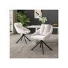 Chaises de salle à manger modernes - MUVOE - Modèle contemporain - Revêtement velours beige - Cadre métal - Lot de 6