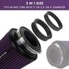 3 3.5 4 Inches Cold Air Intake Filter 76mm 89mm 101mm High Performance Washable Clamp-On Replacement Cone Air Filter 3 in 1 Size Purple