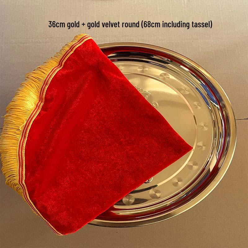 Roter Samt Satin Quaste Jubiläumszeremonie Tablett Tuch