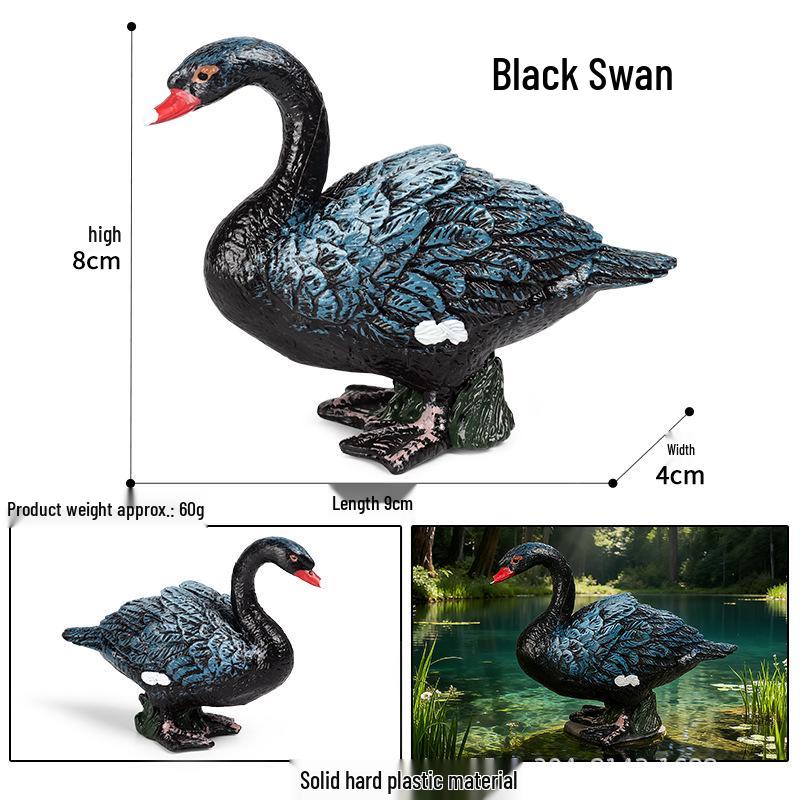 Realistic Farm Animal Models: Big Yellow Duck, Rooster, Turkey, Goose, and Swan