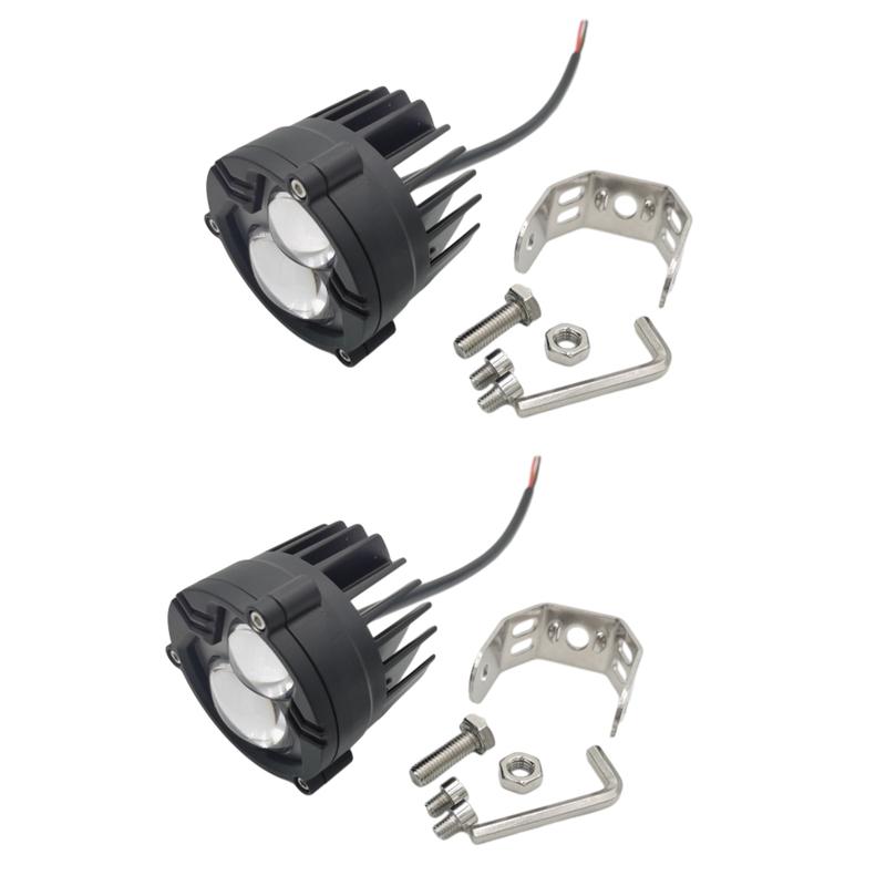2pcs Motorcycles Led Headlight Dual Color Auxiliary Spotlight Fog Light Car Motos Accessories