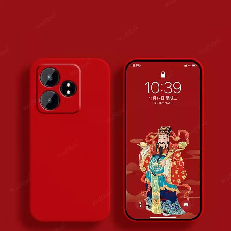 For Realme GT 6T Case Cover OPPO Realme GT 6T Capas New Original Liquid Silicone Shockproof Bumper TPU Soft Fundas Realme GT 6T