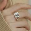 Yin Taifei Retro Brons & Zilver Rozenbloem Fotolijst Ring - Modieuze Open Band Sieraden voor Vrouwen