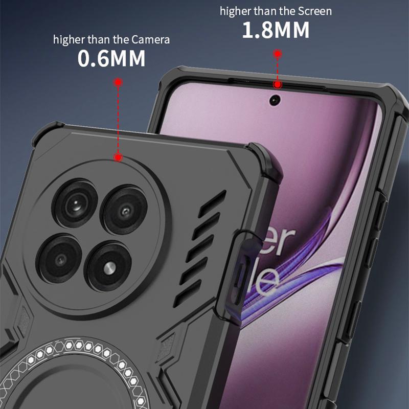 KEYSION Hollow Heat Dissipation Case for OnePlus 13R 5G Silicone+PC Magnetic Cooling Shockproof Phone Cover for 1+ Ace 5 Pro 5G