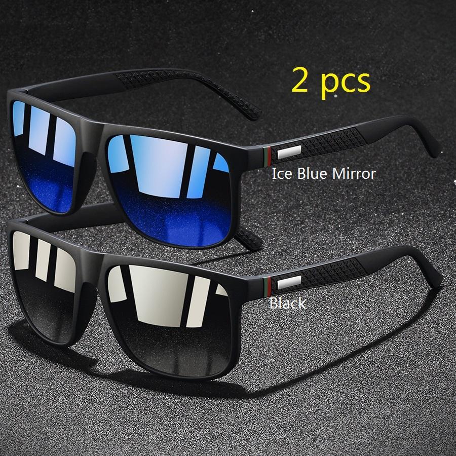 Fashion Colorful Stripes Vintage Sunglasses For Men Women Driving Fishing Brand Designer Sun Glasses Man UV400 Eyewear