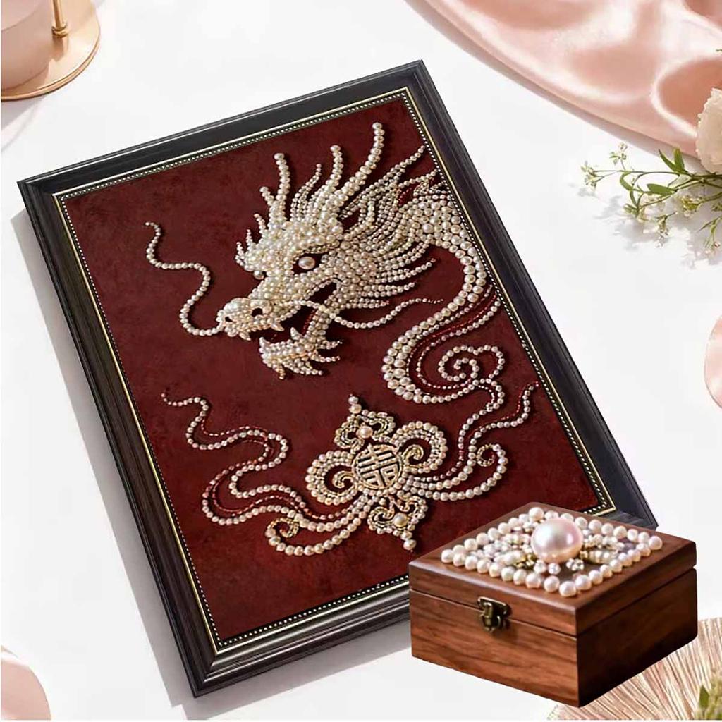 Perlen Drache DIY Diamant Malerei Kits 15.7x19.6 Zoll Edelstein Kunst Diamant Malerei Kits Ohne Rahmen für Erwachsene Geschenkidee Heim Wanddekoration