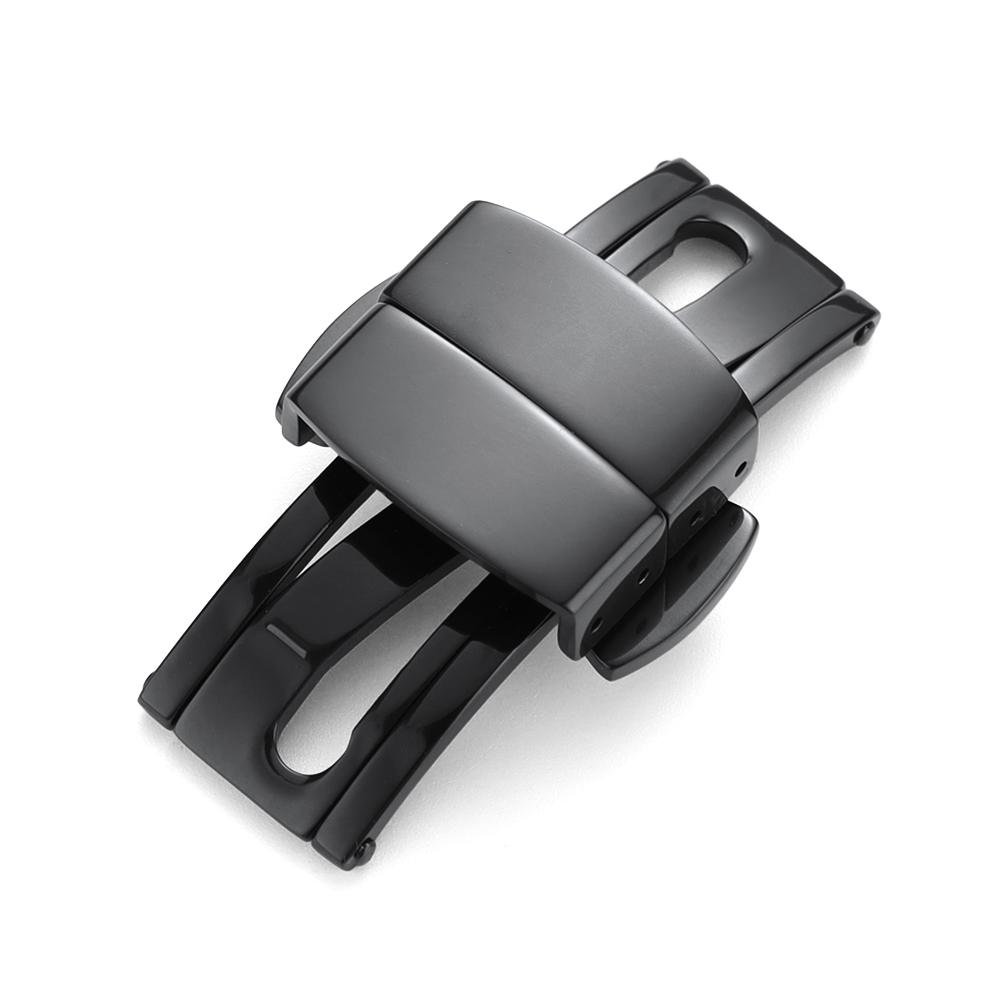 Watchband Buckle Stainless Steel Watch Strap Folding Buckles Clasps 16mm 18mm Double Press Polished Button Watches Accessories