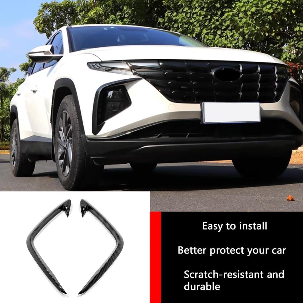 Auto Accessoires Geschikt voor Hyundai Tucson 2025 2024 2023 2022 Mistlicht Sierstrip Afdekking Voorste Mistlicht Wenkbrauw Spoiler (Koolstofvezelstijl) 2 STUKS ABS