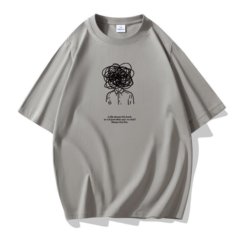 

Футболка Thinking Pattern для мужчин с короткими рукавами, 100% хлопок, повседневная, большой размер S хаки