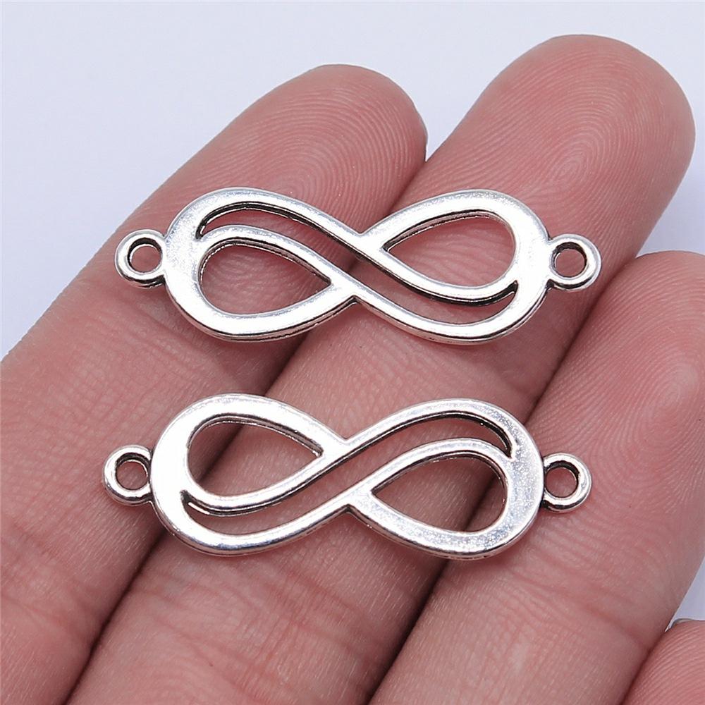 10pcs Charms Infinity Symbol Antique Silver Color Plated For DIY Jewelry Making Infinity Connector Charms