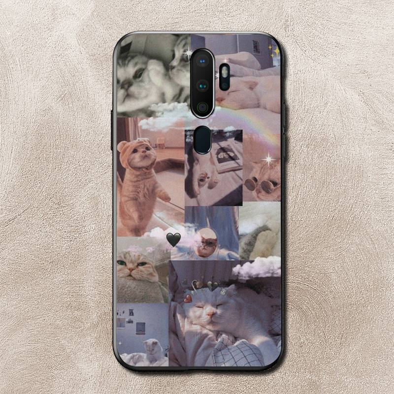 Coque de téléphone Mèmes de chat pour Vivo Y91C Y11 17 19 17 67 81 Oppo A9 2020 Realme c3