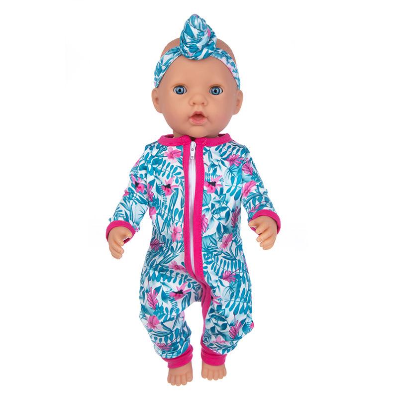 Children's 18-Inch Doll Dress-Up Onesie with Zipper and Accessories