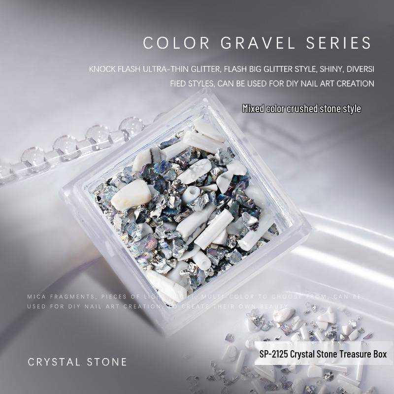 

Iridescent Galaxy Nail Art: Crystal Gravel, Irregular Ice, and Seashell Sequins