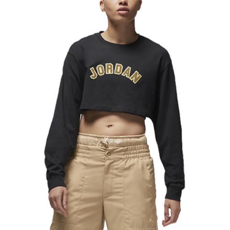 

New Jordan Crop Tops Women s Black FD0107-010 XL